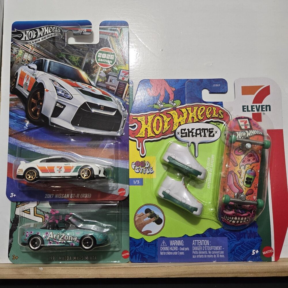 Hot Wheels Silver Series Lot Mazda MX-5 Miata & Nissan GT-R R35 1:64 + Bonus